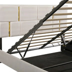 Queen Size Upholstered Platform Bed with Storage Ottoman 2-Pieces Bedroom Sets