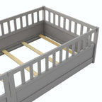 Montessori wooden children's floor bed with Support slat