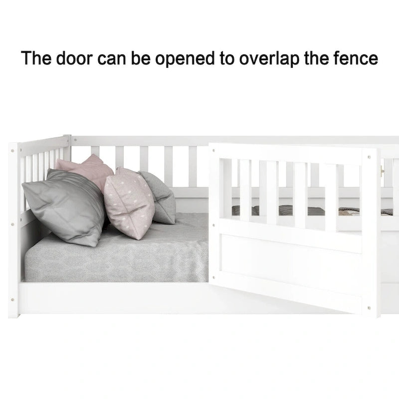 Montessori wooden children's floor bed with Support slat