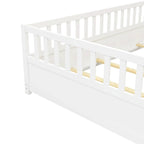Montessori wooden children's floor bed with Support slat
