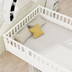 Montessori wooden children's floor bed with Support slat