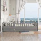 Montessori wooden children's floor bed with Support slat