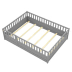 Montessori wooden children's floor bed with Support slat