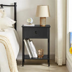 Modern Nightstand with Drawer and Open Shelf