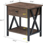 Modern Nightstand with Drawer and Open Shelf