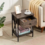 Modern Nightstand with Drawer and Open Shelf