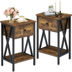 Modern Nightstand with Drawer and Open Shelf