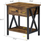 Modern Nightstand with Drawer and Open Shelf