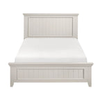 Off White Finish Wooden Panel Bed 1pc