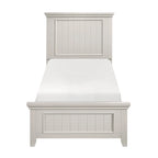 Off White Finish Wooden Panel Bed 1pc