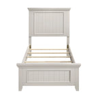 Off White Finish Wooden Panel Bed 1pc