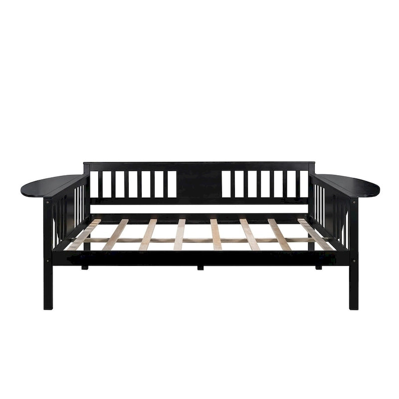 Full Wood Daybed with Small Table & Wood Slat Support, No Box Spring Needed