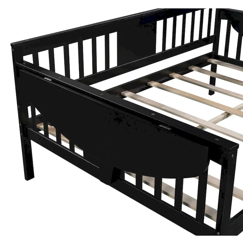 Full Wood Daybed with Small Table & Wood Slat Support, No Box Spring Needed
