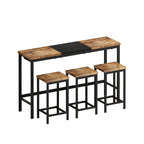 4-Piece Pub Set with Convenient Hanging Stool Design