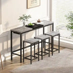 4-Piece Pub Set with Convenient Hanging Stool Design