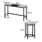 4-Piece Pub Set with Convenient Hanging Stool Design