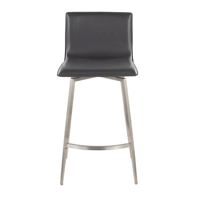 Porch & Den Mara Upholstered 26 Fixed-Height Counter Stool with Swivel (Set of 2)