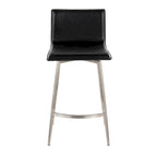 Porch & Den Mara Upholstered 26 Fixed-Height Counter Stool with Swivel (Set of 2)