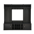 4-IN-1 Multi-functional Hall Tree Entryway Bench with Coat Rack and Shoe Cubbies