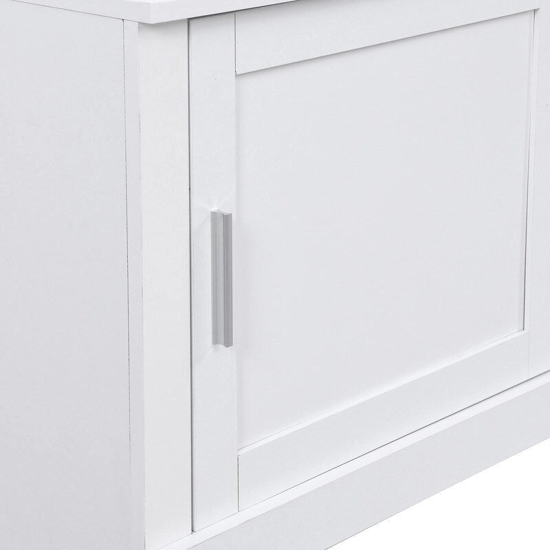 4-IN-1 Multi-functional Hall Tree Entryway Bench with Coat Rack and Shoe Cubbies