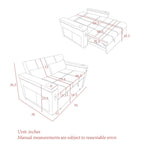 54 Pull-Out Sleeper Sofa Bed, 2 Seat Recliner Sofa Bed with Storage, Lumbar Pillow, USB Power Outlet