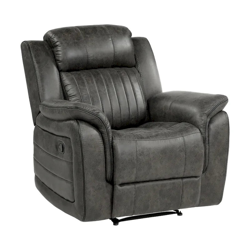38 Inch Upholstered Manual Recliner Chair