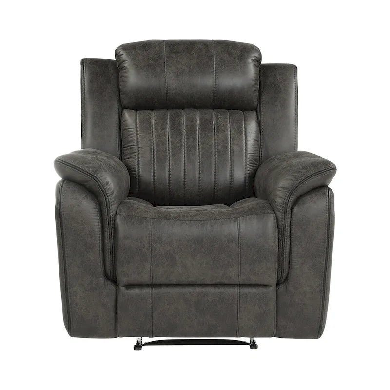38 Inch Upholstered Manual Recliner Chair