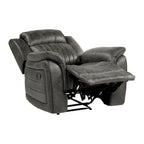 38 Inch Upholstered Manual Recliner Chair