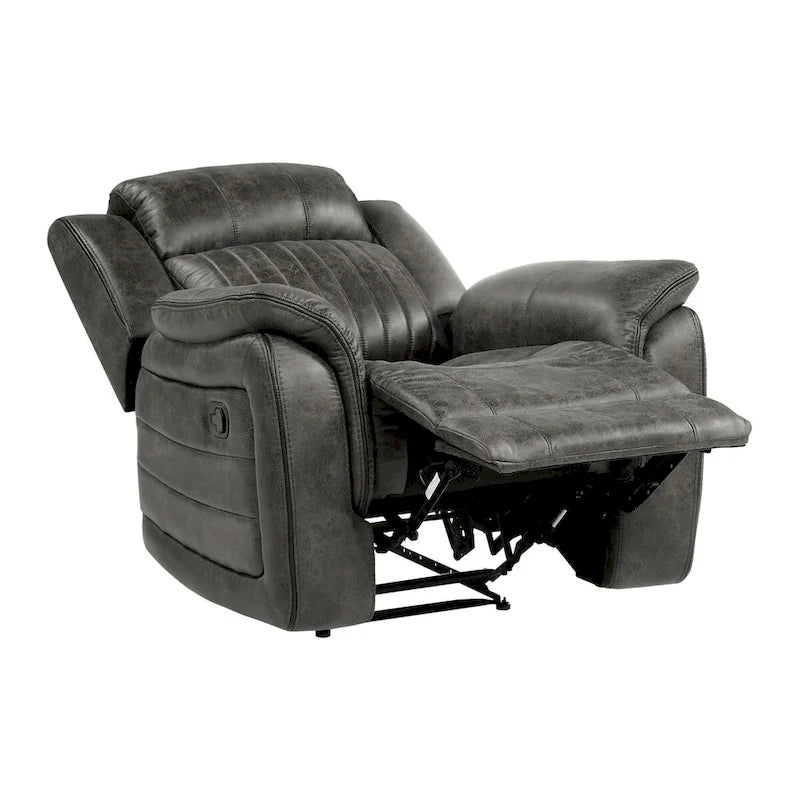 38 Inch Upholstered Manual Recliner Chair