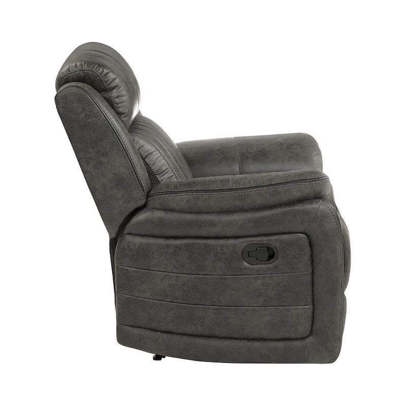 38 Inch Upholstered Manual Recliner Chair