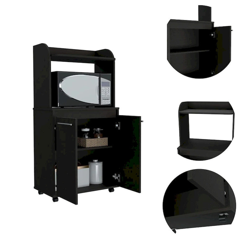 Modern Kitchen Cabinet Microwave Cart with 1 Shelf and 2 Doors