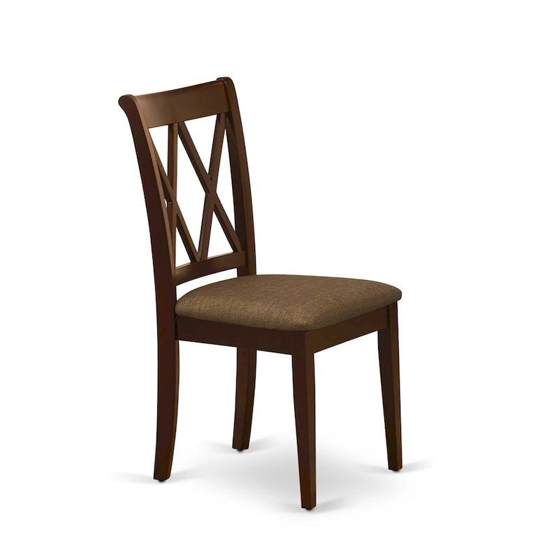 East West Furniture Dining Set Includes a Dining Room Table and Linen Fabric Kitchen Chairs,(Finish & Pieces Options)