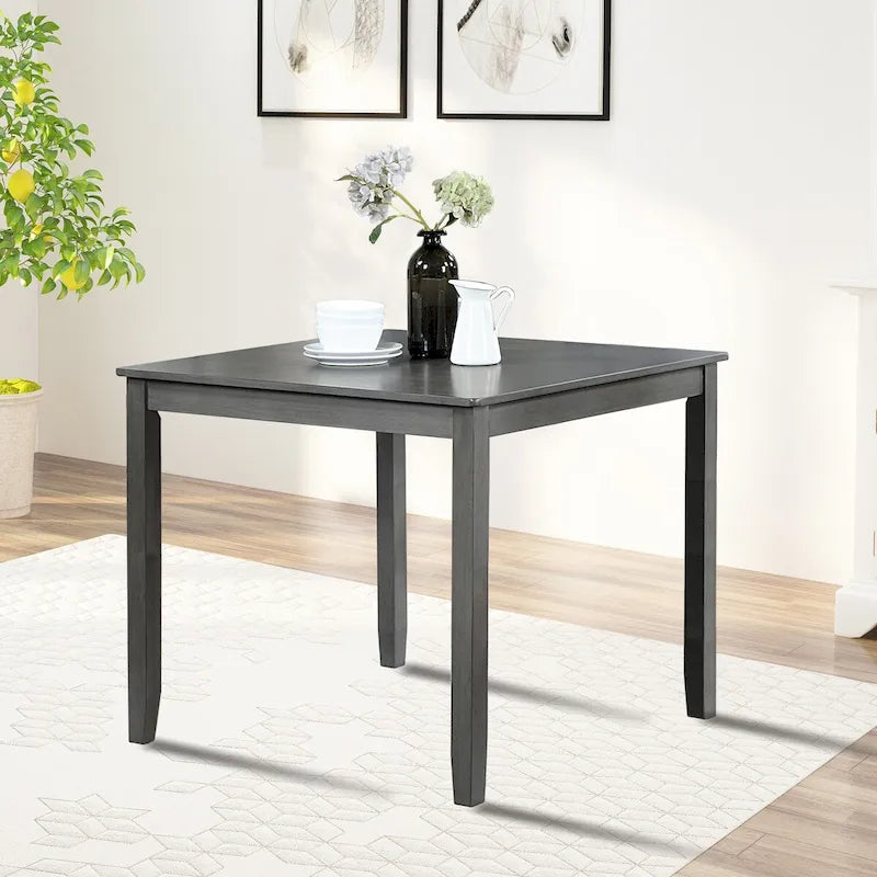 Wooden Dining Square Table, Kitchen Table for Small Space, 4 Person Dining Table