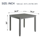 Wooden Dining Square Table, Kitchen Table for Small Space, 4 Person Dining Table