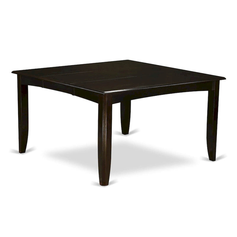 East West Furniture Dining Furniture Set Includes a Square Kitchen Table with Butterfly Leaf and 4 Dining Chairs, Cappuccino