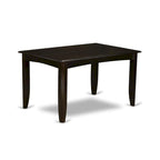 East West Furniture Dining Furniture Set Includes a Square Kitchen Table with Butterfly Leaf and 4 Dining Chairs, Cappuccino