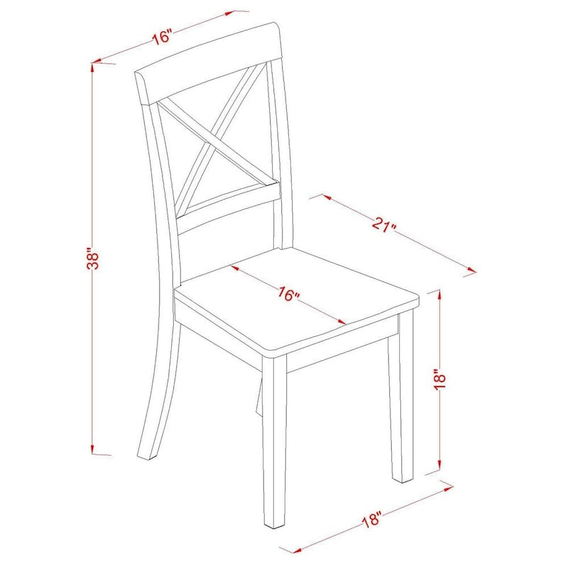 East West Furniture Dining Furniture Set Includes a Square Kitchen Table with Butterfly Leaf and 4 Dining Chairs, Cappuccino