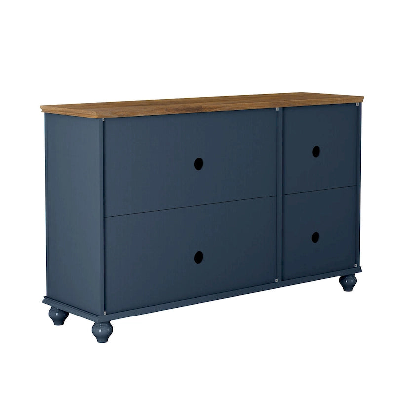 2-Piece Floral Storage Buffet Sideboard Set - 55 & 38 in Width - 55 & 38 in Width