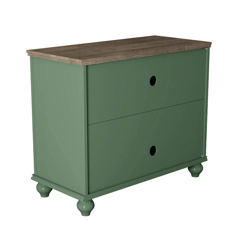 2-Piece Floral Storage Buffet Sideboard Set - 55 & 38 in Width - 55 & 38 in Width