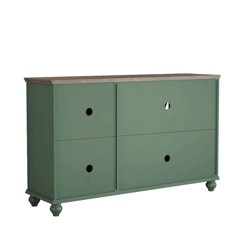 2-Piece Floral Storage Buffet Sideboard Set - 55 & 38 in Width - 55 & 38 in Width