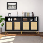 Modern 2-Door Black Buffet Sideboard Table