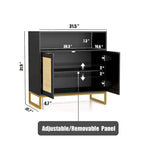 Modern 2-Door Black Buffet Sideboard Table