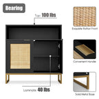 Modern 2-Door Black Buffet Sideboard Table