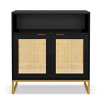Modern 2-Door Black Buffet Sideboard Table