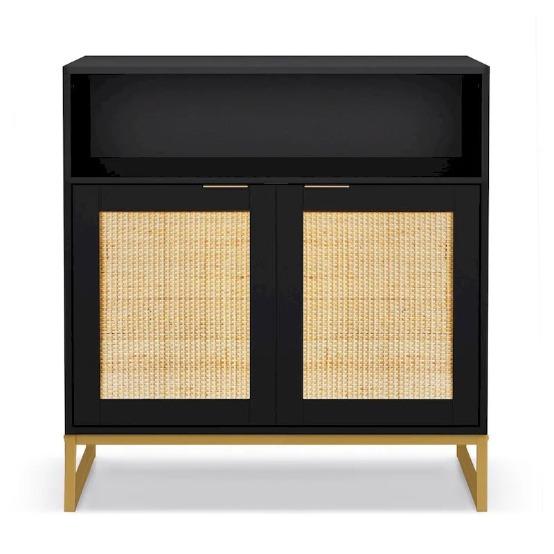 Modern 2-Door Black Buffet Sideboard Table
