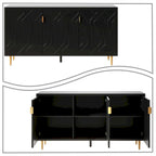 Mid-Century Elegant Wooden Sideboard with Three Interior Shelves