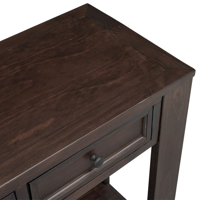 Console Table with Storage Drawers and Bottom Shelf