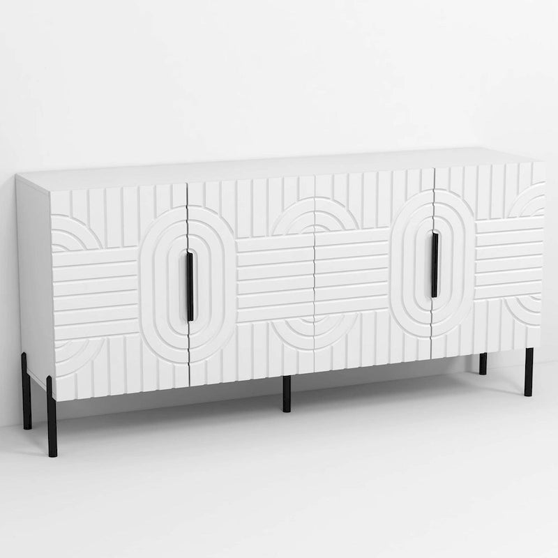 Chic Elegance 63 White European-Style Accent Buffet Sideboard Cabinet - 63 in Width