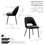 Porthos Home Orde Velvet Dining Chairs with Steel Legs, Set of 2