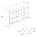 Farmhouse Buffet Cabinet Storage Sideboard with 2 Drawers and 4 Doors